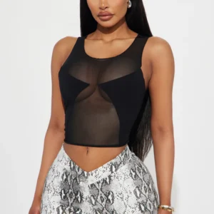 Bellina Mesh Top - Black