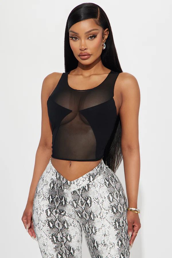 Bellina Mesh Top - Black2