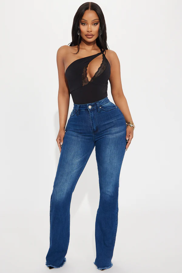 Guiselle One Shoulder Bodysuit - Black