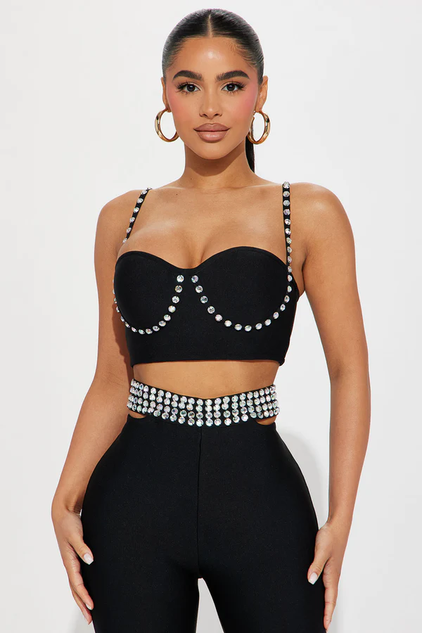 Stud At The Club Pant Set - Black2