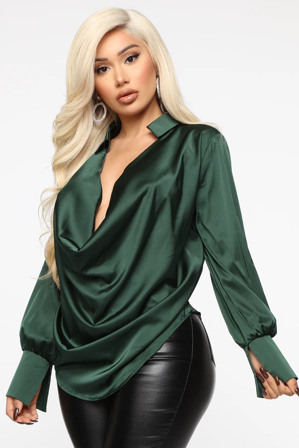 Touch By Touch Satin Top - Hunter3