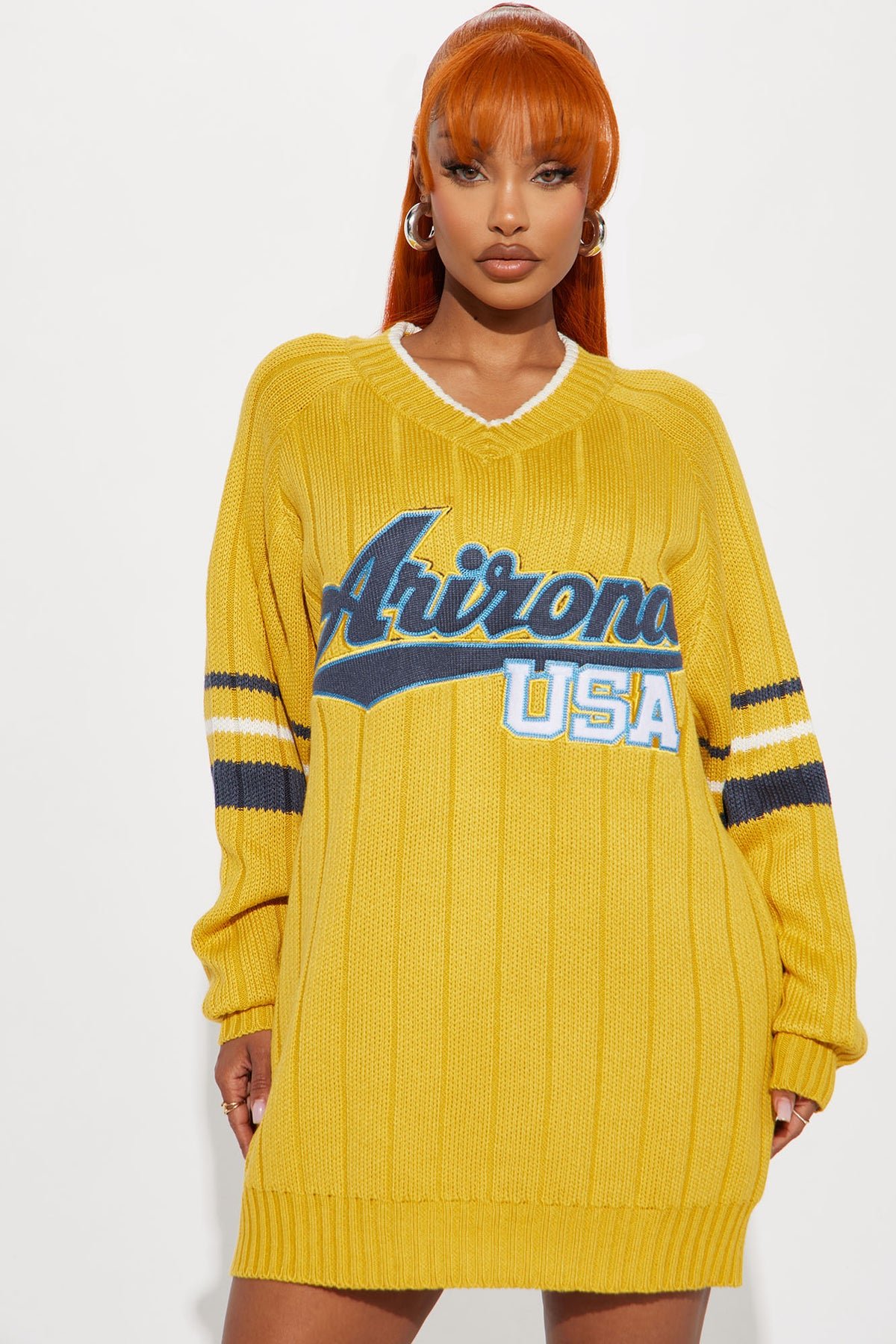 Arizona Elevation Sweatshirt Mini Dress - Mustard 1