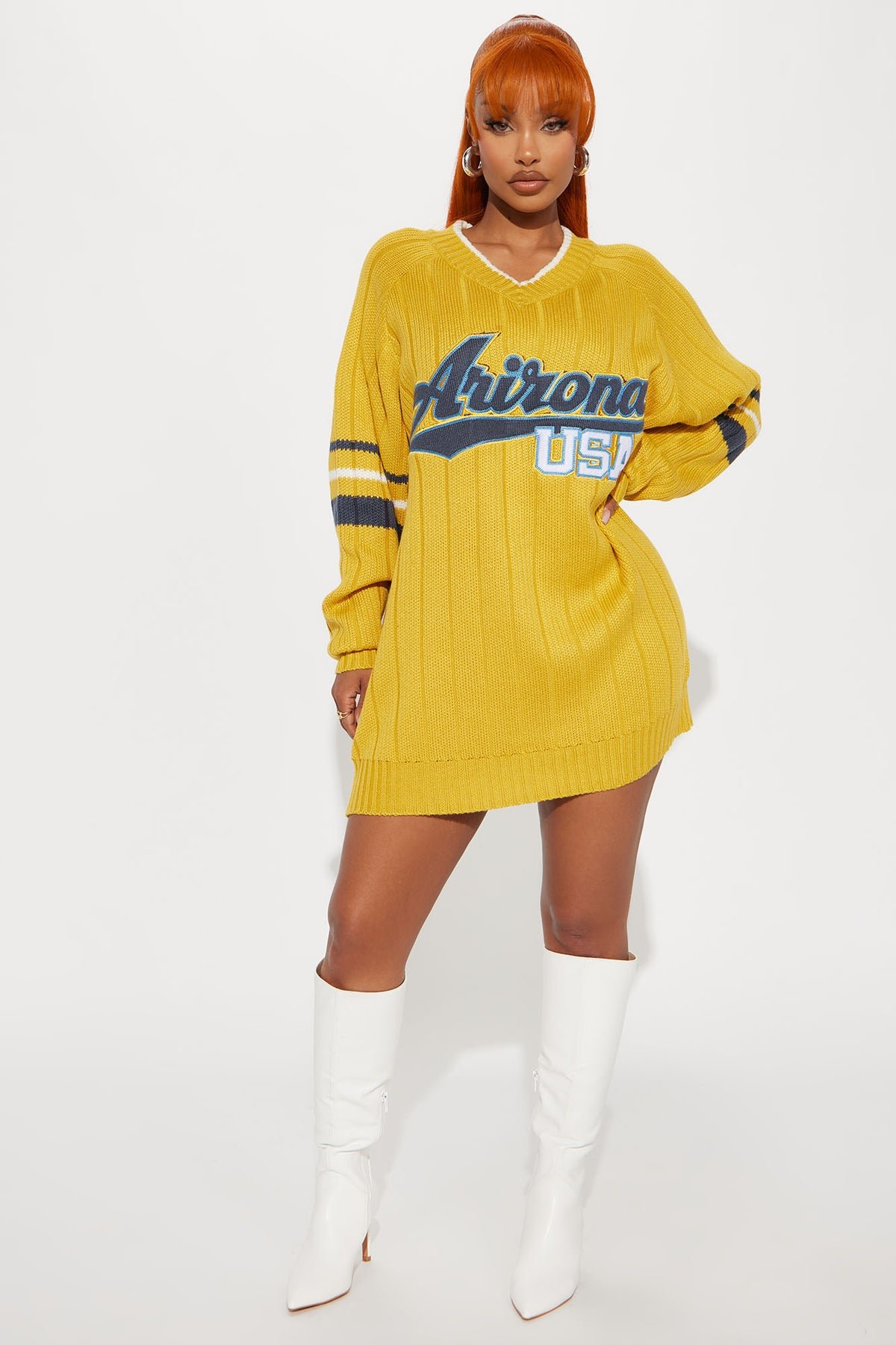 Arizona Elevation Sweatshirt Mini Dress - Mustard 1