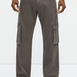 Classic Straight Cargo Jeans Charcoal