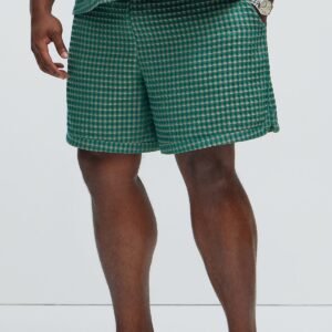 Dimensional Textured Warmup Shorts Green