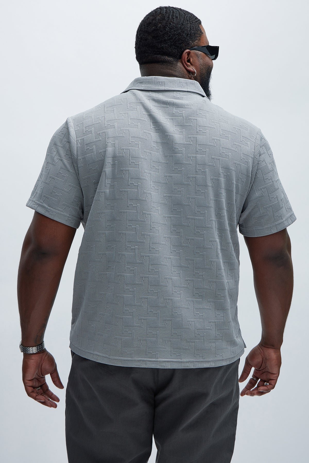 Crinkled Checkers Shirt - Grey 1