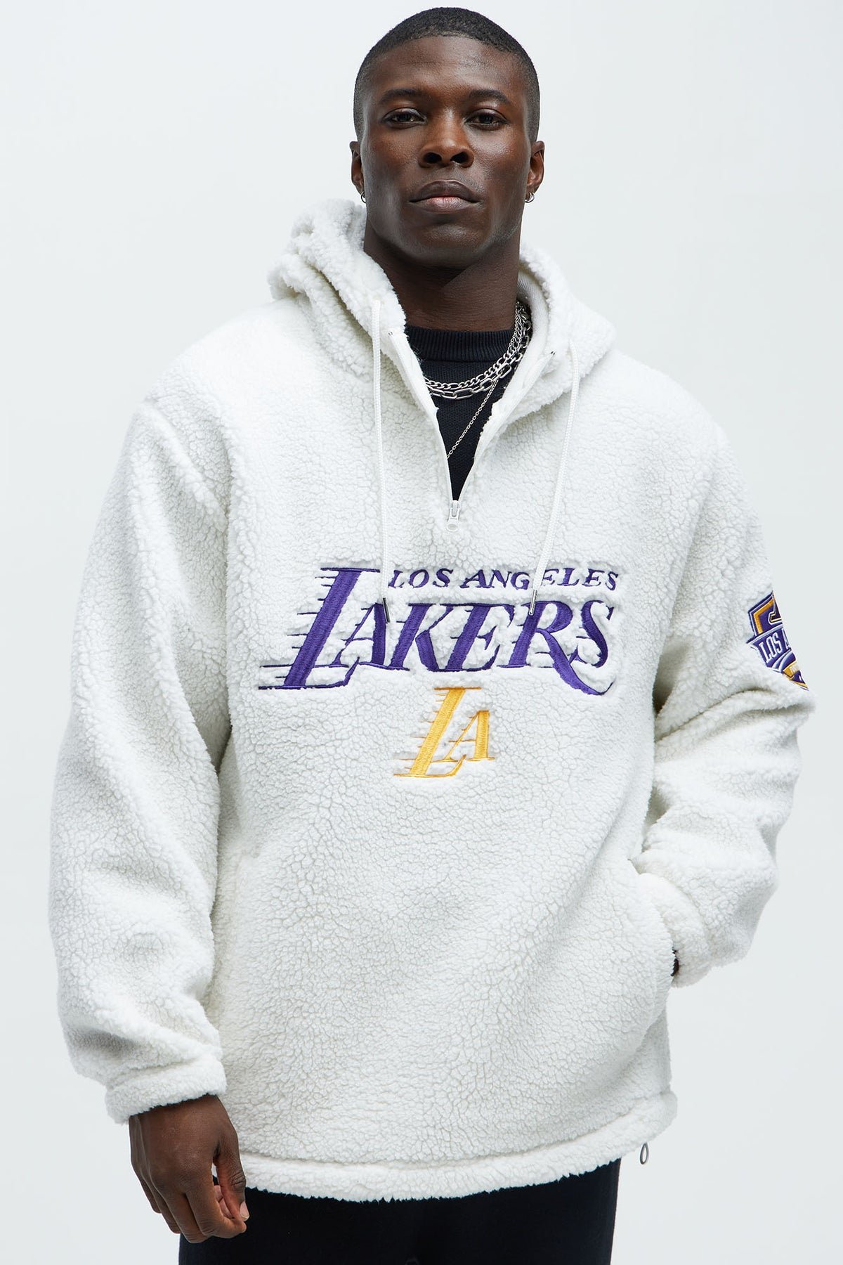 Lakers Sherpa Hoodie - White 1