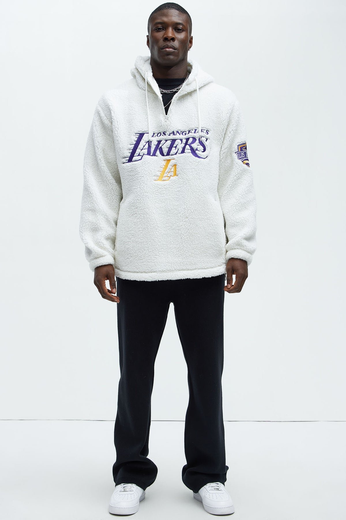 Lakers Sherpa Hoodie - White 1