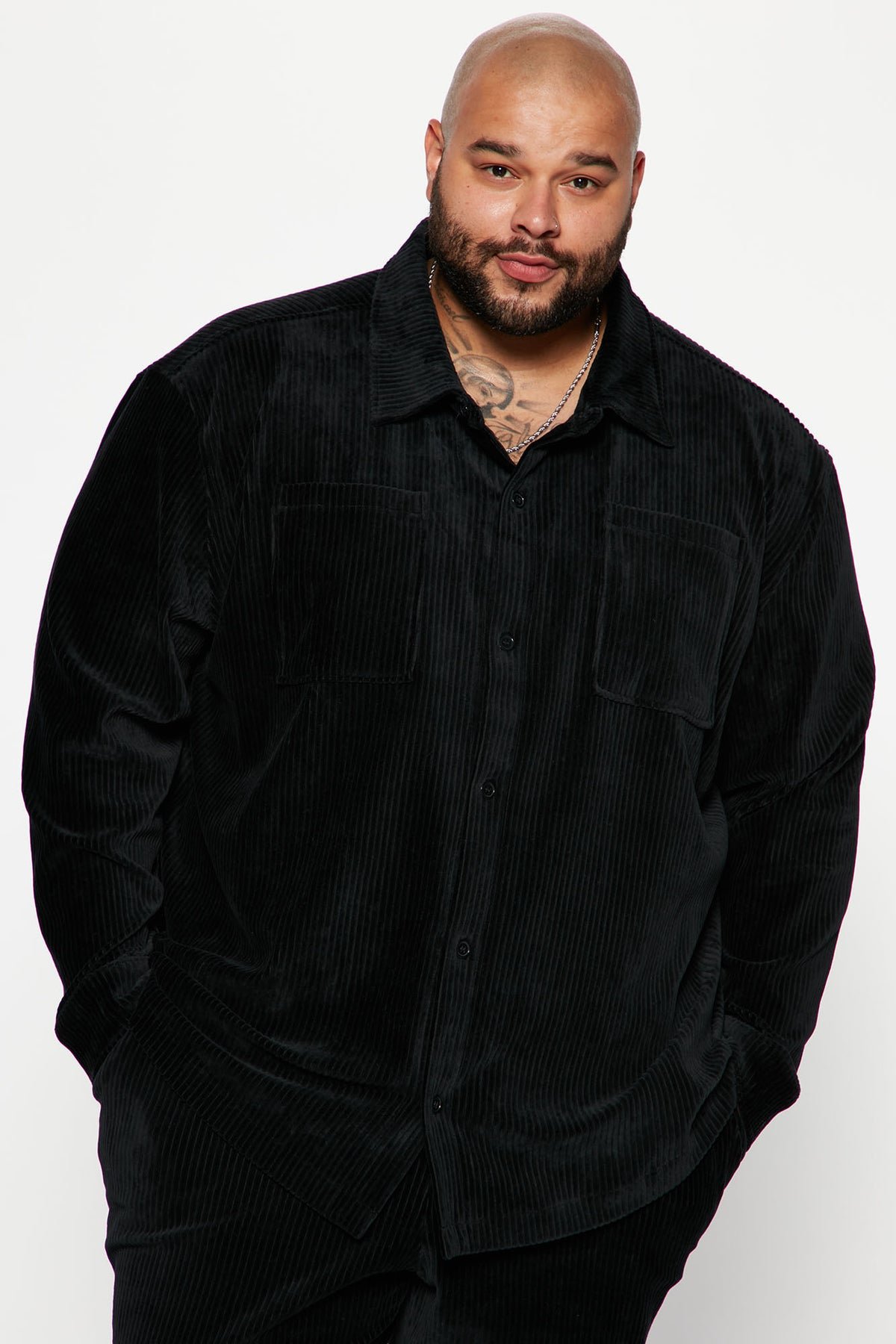 Luxury Knit Ribbed Shirt - Black 3