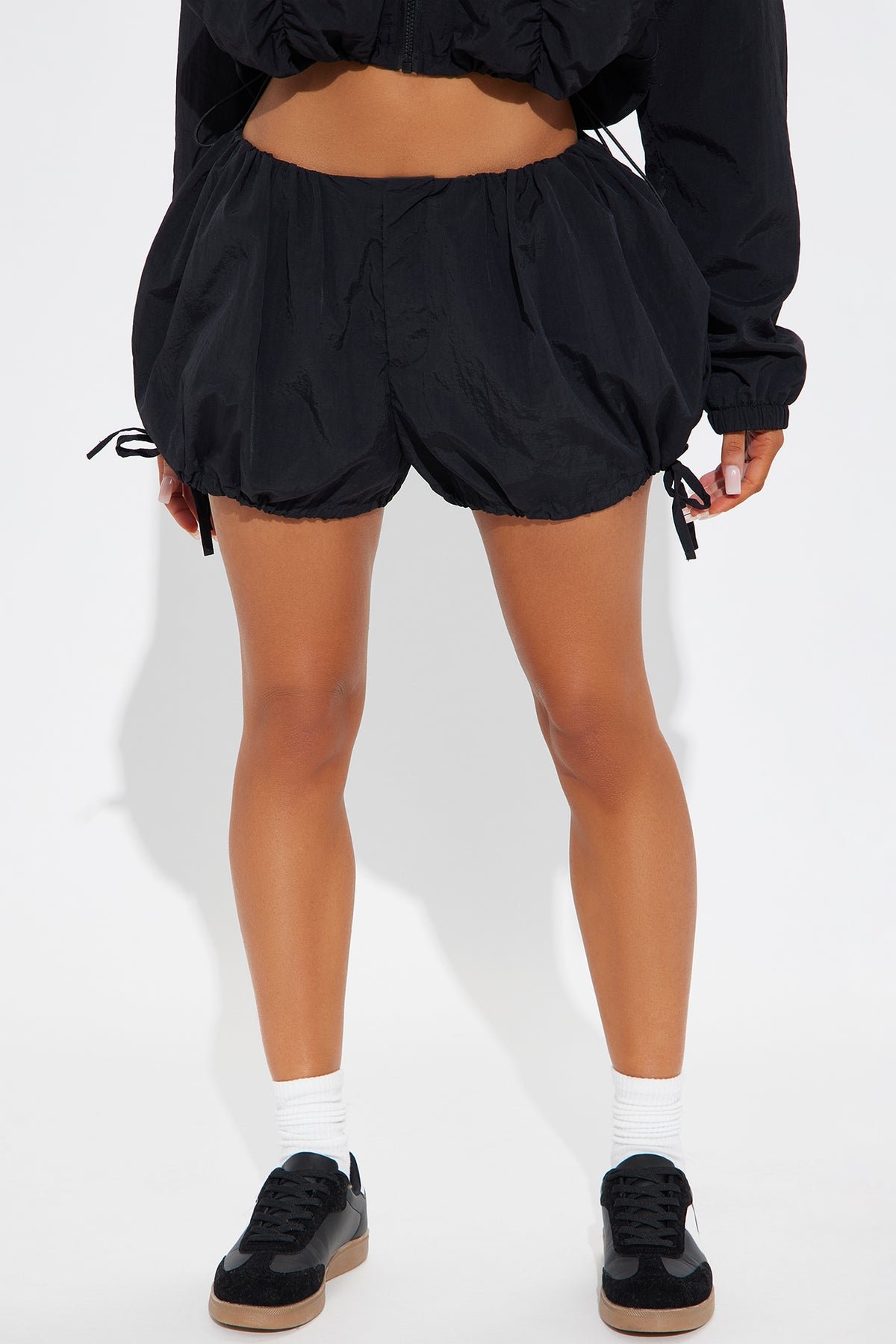 Sweet Like Honey Windbreaker Bubble Short - Black 2