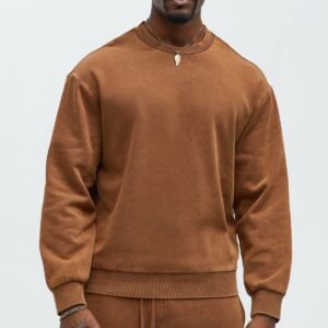 Tyson Heavy Wash Crewneck Sweatshirt DarkBrown